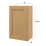 allen + roth Innsbrook 18-in W x 30.125-in H x 12-in D Rye Wall Fully Assembled Cabinet (Flat Panel Shaker Door Style)