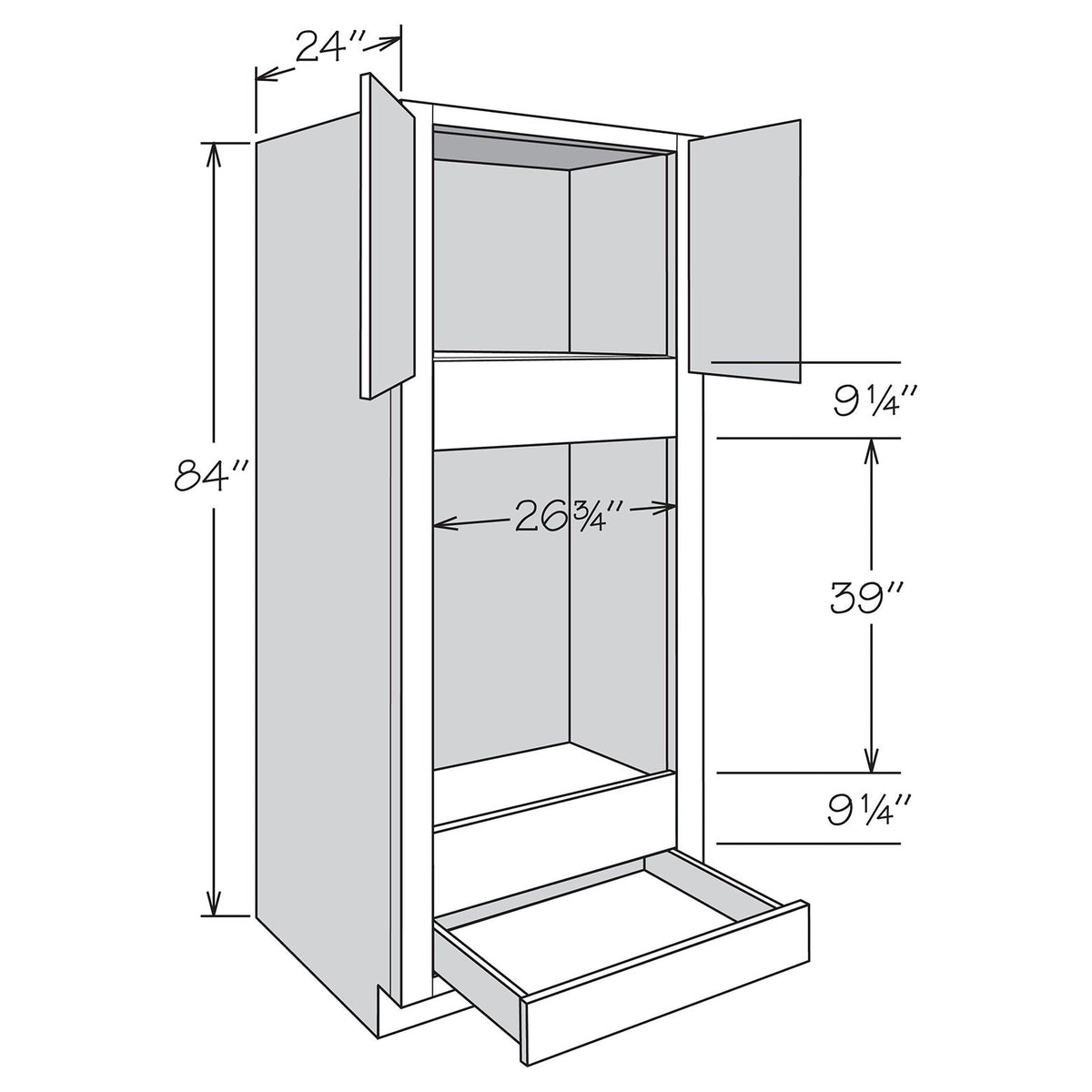 allen + roth Innsbrook 33-in W x 84-in H x 24-in D Rye 1-Drawer Base Fully Assembled Cabinet (Flat Panel Shaker Style)