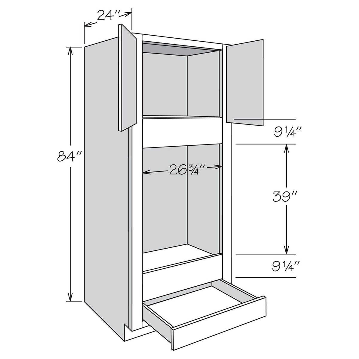allen + roth Galway 33-in W x 84-in H x 24-in D Sage 1-Drawer Base Fully Assembled Cabinet (Flat Panel Shaker Style)