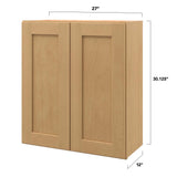 allen + roth Innsbrook 27-in W x 30.125-in H x 12-in D Rye Wall Fully Assembled Cabinet (Flat Panel Shaker Door Style)
