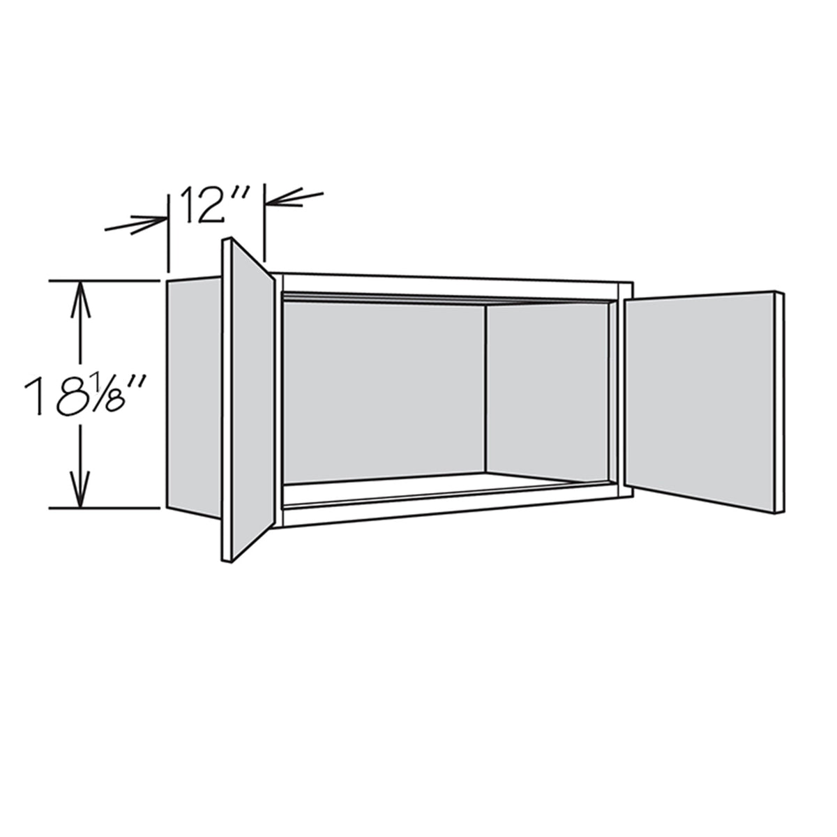 allen + roth McKeller 30-in W x 18.125-in H x 12-in D Linen Wall Fully Assembled Cabinet (Flat Panel Square Door Style)