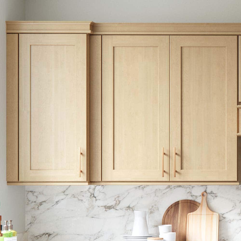 allen + roth Innsbrook 18-in W x 30.125-in H x 12-in D Rye Wall Fully Assembled Cabinet (Flat Panel Shaker Door Style)