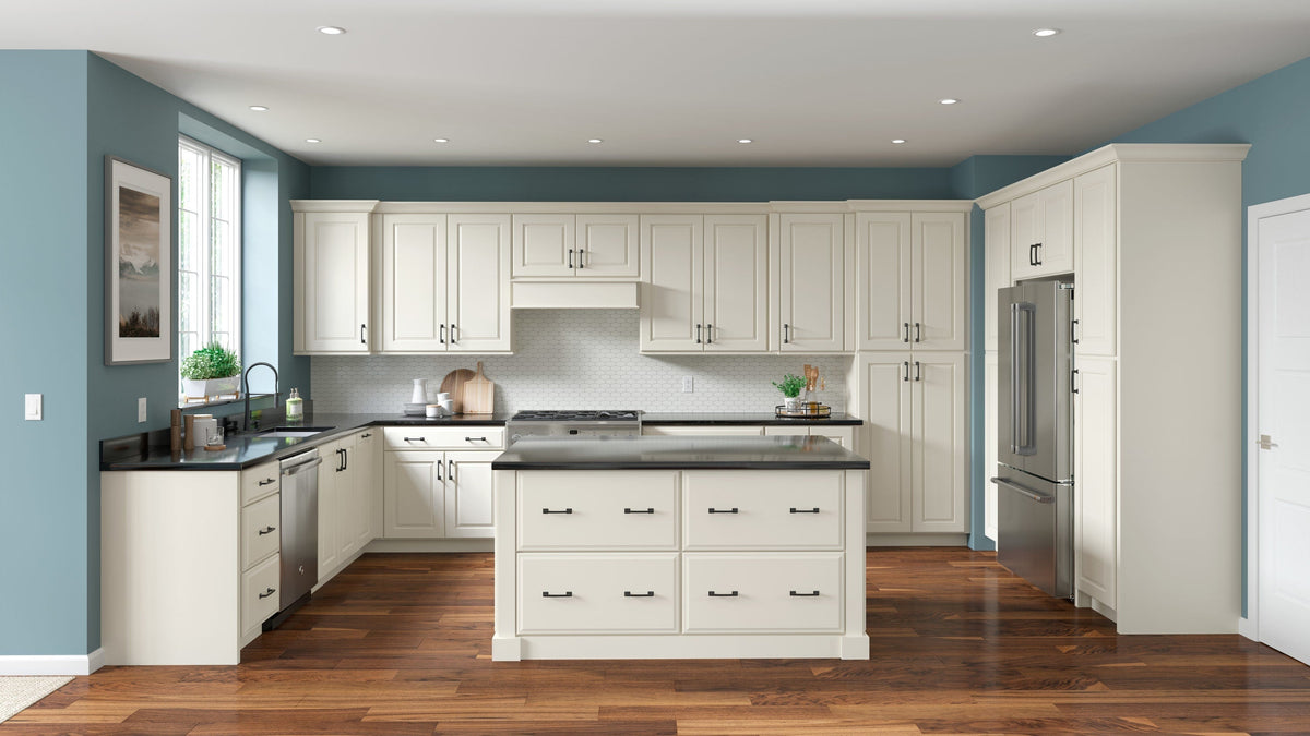 allen + roth Pattingham 18-in W x 34.5-in H x 24-in D Harbor 4-Drawer Base Fully Assembled Cabinet (Raised Panel Style)