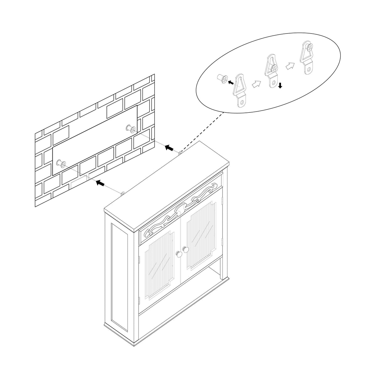 Teamson Home Lisbon 21-in x 24.19-in x 7-in White Bathroom Wall Cabinet