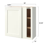 allen + roth Aveley 30-in W x 30.125-in H x 12-in D Linen Blind Corner Wall Fully Assembled Cabinet (Flat Panel Shaker Style)