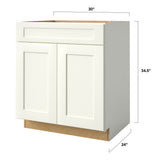 allen + roth Aveley 30-in W x 34.5-in H x 24-in D Linen Sink Base Fully Assembled Cabinet (Flat Panel Shaker Style)