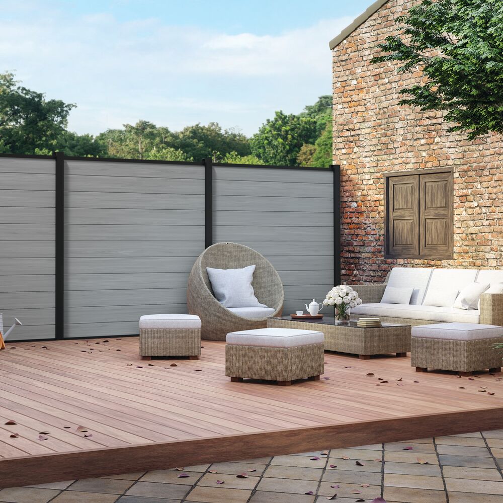Freedom Alloy Mixed Material 6-ft H x 6-in W Gray Vinyl Privacy Fence Infill