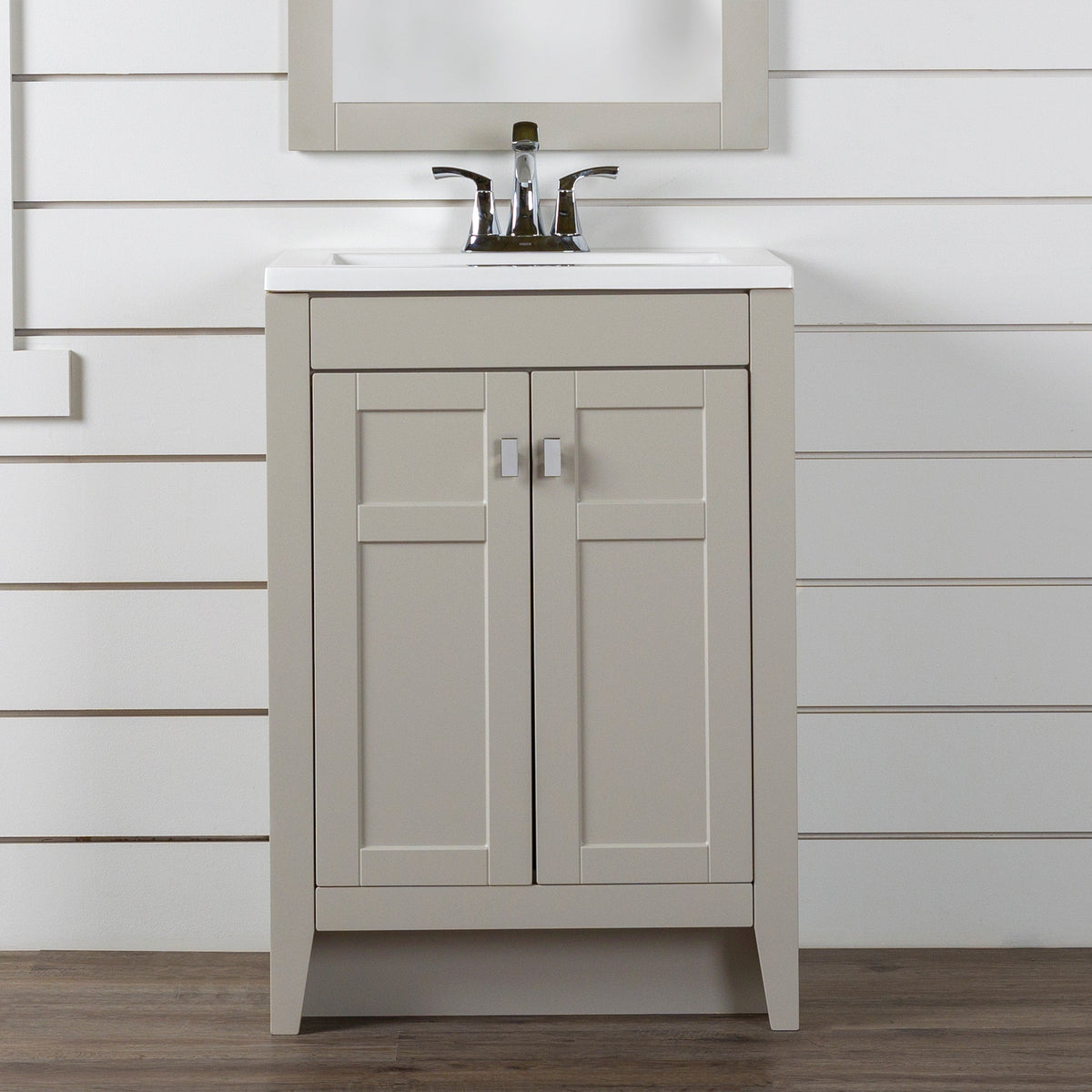 Diamond NOW Brenton 24-in Gray Single Sink Bathroom Vanity with White Cultured Marble Top
