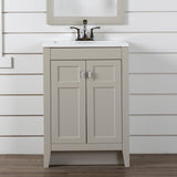 Diamond NOW Brenton 24-in Gray Single Sink Bathroom Vanity with White Cultured Marble Top