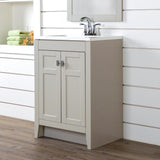Diamond NOW Brenton 24-in Gray Single Sink Bathroom Vanity with White Cultured Marble Top