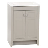Diamond NOW Brenton 24-in Gray Single Sink Bathroom Vanity with White Cultured Marble Top