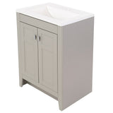 Diamond NOW Brenton 24-in Gray Single Sink Bathroom Vanity with White Cultured Marble Top