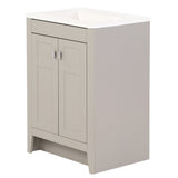 Diamond NOW Brenton 24-in Gray Single Sink Bathroom Vanity with White Cultured Marble Top
