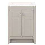 Diamond NOW Brenton 24-in Gray Single Sink Bathroom Vanity with White Cultured Marble Top