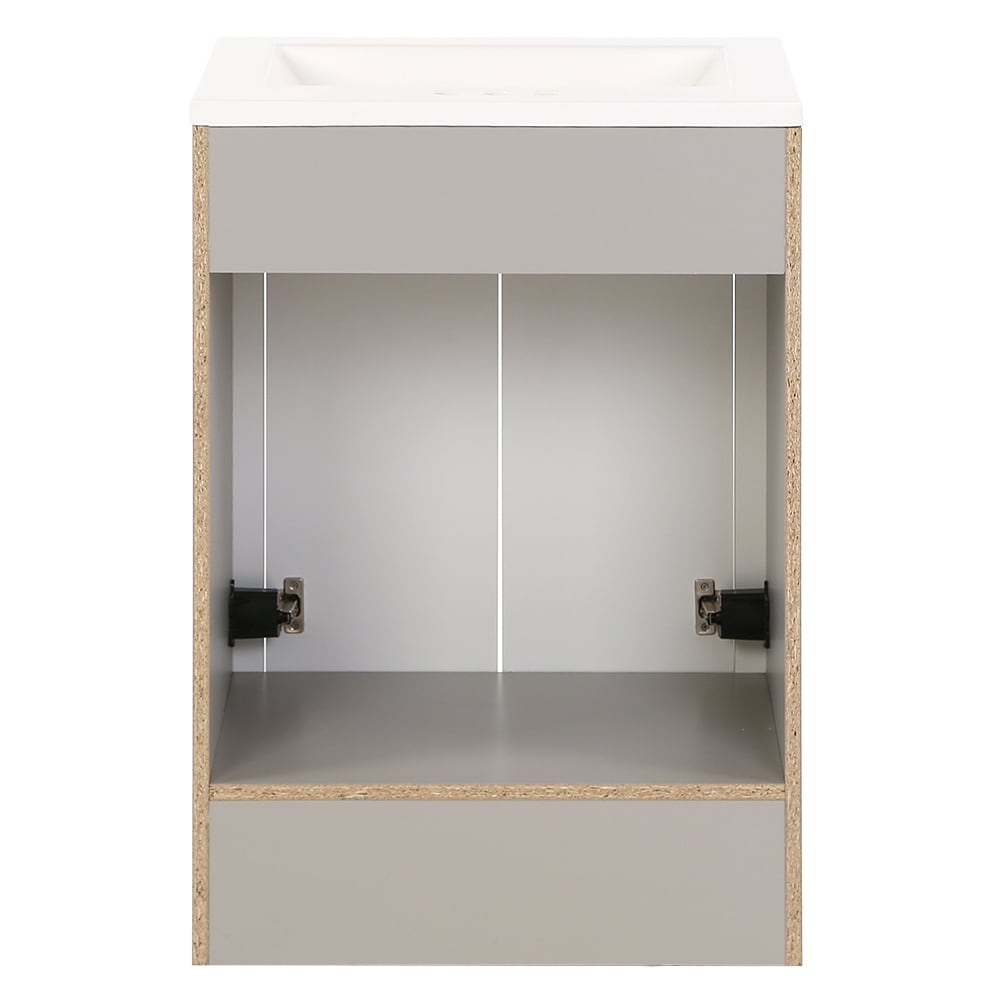 Diamond NOW Brenton 24-in Gray Single Sink Bathroom Vanity with White Cultured Marble Top