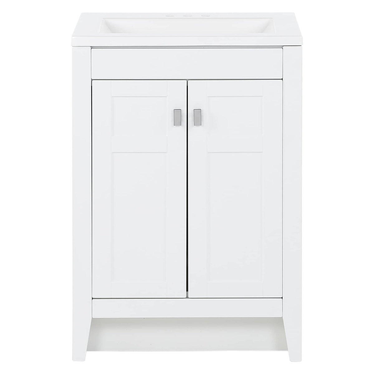 Diamond NOW Brenton 24-in White Single Sink Bathroom Vanity with White Cultured Marble Top
