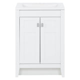 Diamond NOW Brenton 24-in White Single Sink Bathroom Vanity with White Cultured Marble Top