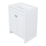 Diamond NOW Brenton 24-in White Single Sink Bathroom Vanity with White Cultured Marble Top