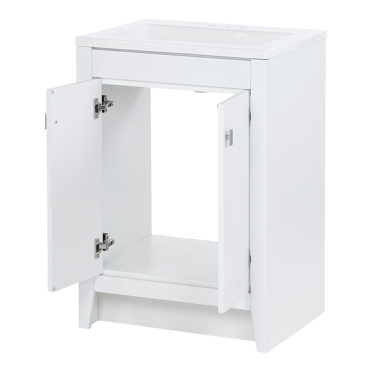 Diamond NOW Brenton 24-in White Single Sink Bathroom Vanity with White Cultured Marble Top