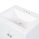 Diamond NOW Brenton 24-in White Single Sink Bathroom Vanity with White Cultured Marble Top