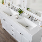 Diamond NOW Brenton 60-in White Double Sink Bathroom Vanity with White Cultured Marble Top