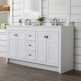 Diamond NOW Brenton 60-in White Double Sink Bathroom Vanity with White Cultured Marble Top
