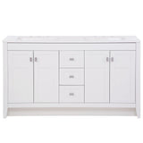 Diamond NOW Brenton 60-in White Double Sink Bathroom Vanity with White Cultured Marble Top