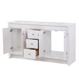 Diamond NOW Brenton 60-in White Double Sink Bathroom Vanity with White Cultured Marble Top