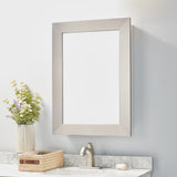 Style Selections 22.5-in x 30.5-in Surface/Recessed Mount Brushed Nickel Mirrored Soft Close Medicine Cabinet