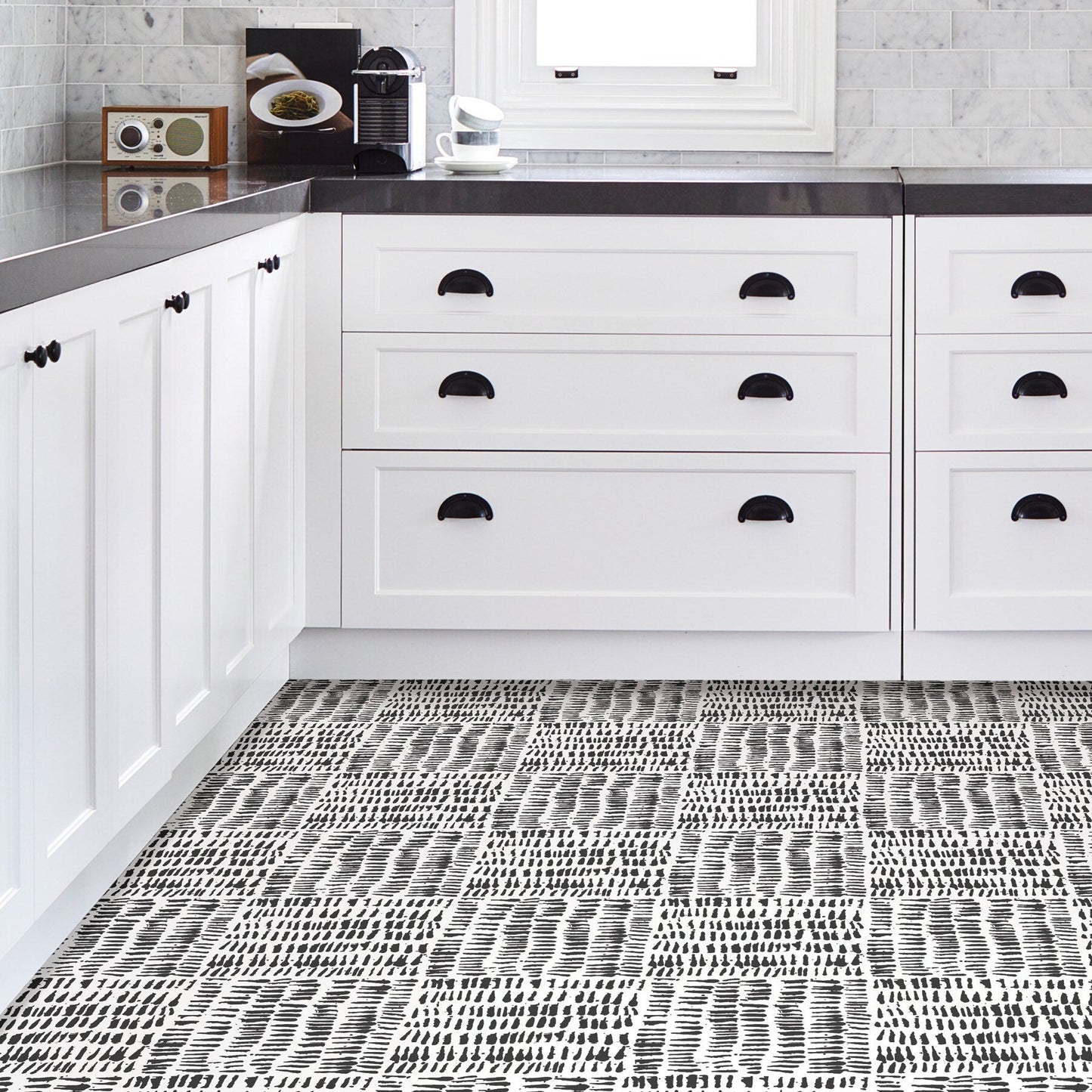FloorPops Black 12-in x 12-in Water Resistant Peel and Stick Vinyl Tile Flooring (20-sq ft)