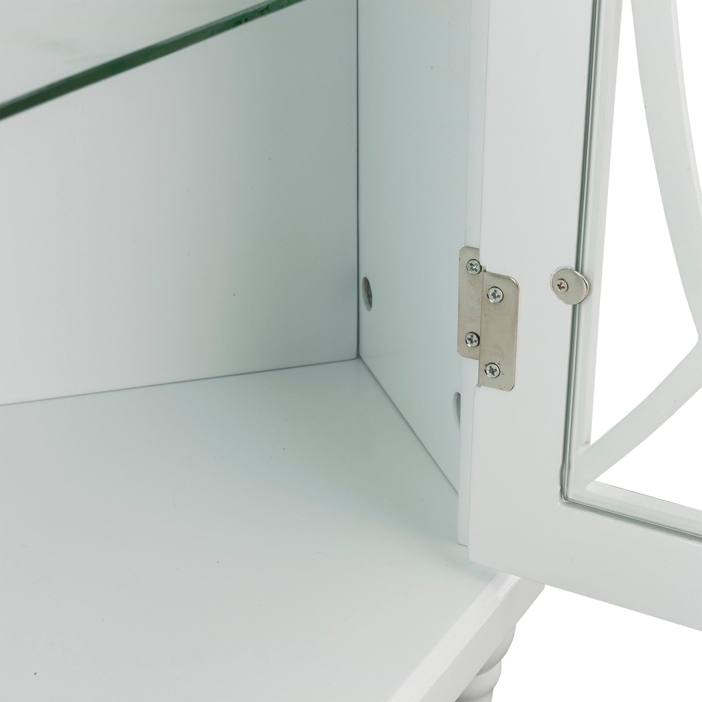 Teamson Home Florence 24.75-in x 32-in x 17.5-in White Freestanding Corner Linen Cabinet