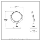 Allied Brass 8-in x 15-in Matte Gray Double-Sided Magnifying Countertop Vanity Mirror