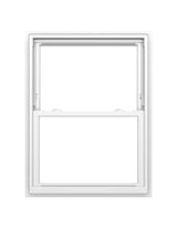 Pella 150 Series New Construction 35-1/2-in x 59-1/2-in White Vinyl Low-E Argon Double Hung Window with Grids, Full Screen Included