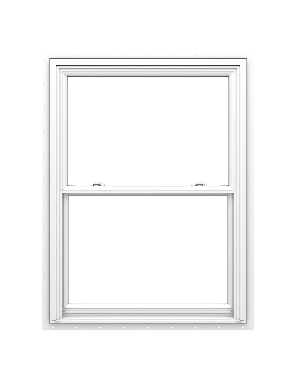 Pella 150 Series New Construction 31-1/2-in x 37-1/2-in White Vinyl Low-E Argon Double-Hung Window, Full Screen Included