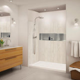 Expressions 32 in. x 60 in. x 72 in. 3-Piece Easy Up Adhesive Alcove Shower Wall Surround in White - Super Arbor