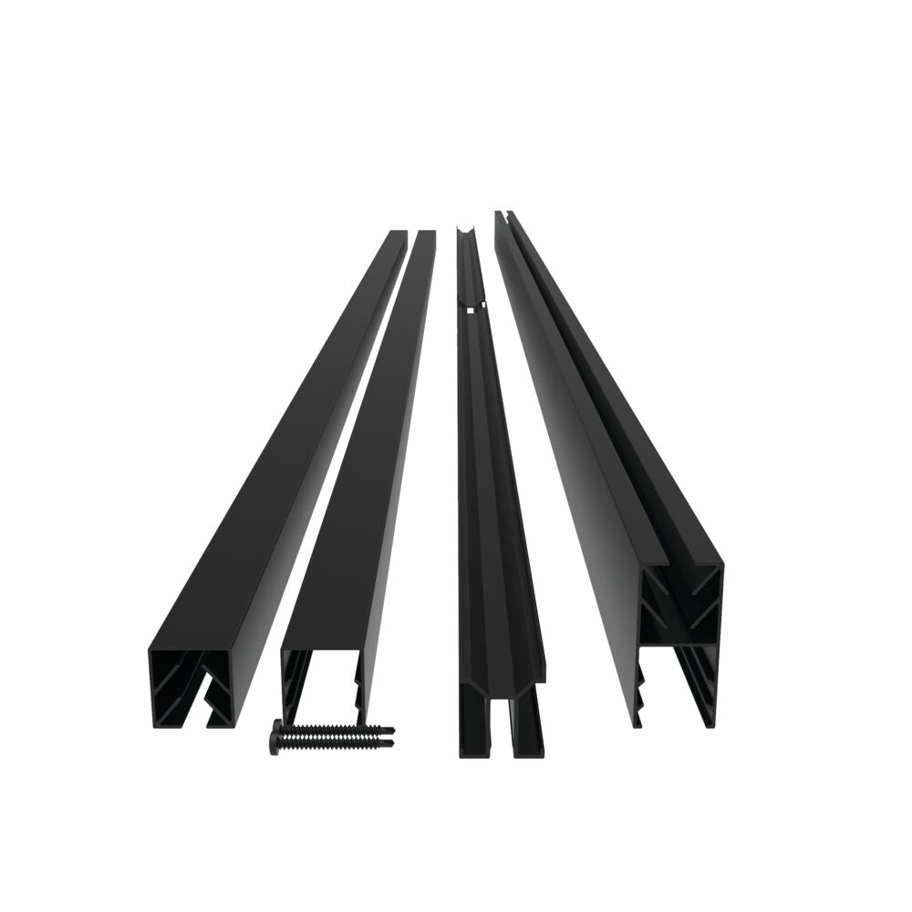 Freedom Alloy Mixed Material 6-ft H x 4-in W Matte Black Aluminum Privacy Fence Channel Kit