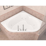Beryl 5 ft. Acrylic Corner Drop-in Whirlpool Bathtub in White - Super Arbor
