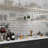 Apollo Tile (Sample) Silver 3-in x 12-in Glossy Glass Brick Subway Wall Tile