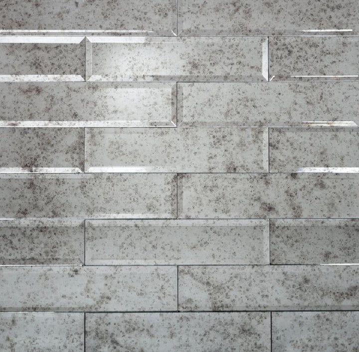 Apollo Tile (Sample) Silver 3-in x 12-in Glossy Glass Brick Subway Wall Tile