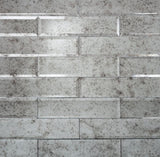 Apollo Tile Silver 3-in x 12-in Glossy Glass Brick Wall Tile (5-sq. ft/ Carton)