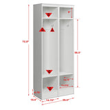 Prepac Entryway Modern 29.5-in White Composite Hall Tree