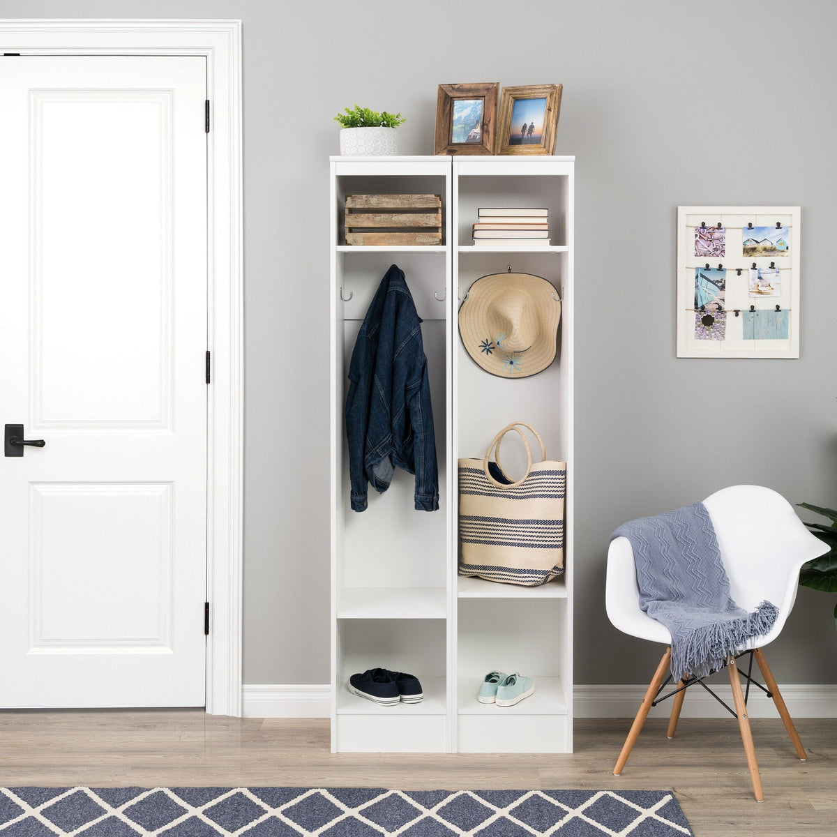 Prepac Entryway Modern 29.5-in White Composite Hall Tree