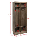 Prepac Entryway Modern 29.5-in Drifted Gray Composite Hall Tree