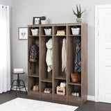 Prepac Entryway Modern 59-in Drifted Gray Composite Hall Tree