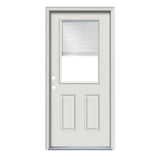 Therma-Tru Benchmark Doors 32-in x 80-in Steel Half Lite Right-Hand Inswing Ready-to-Paint Unfinished Prehung Single Front Door with Brickmould