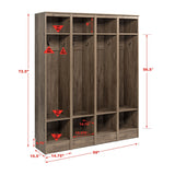 Prepac Entryway Modern 59-in Drifted Gray Composite Hall Tree