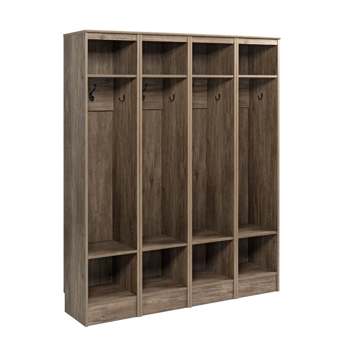 Prepac Entryway Modern 59-in Drifted Gray Composite Hall Tree