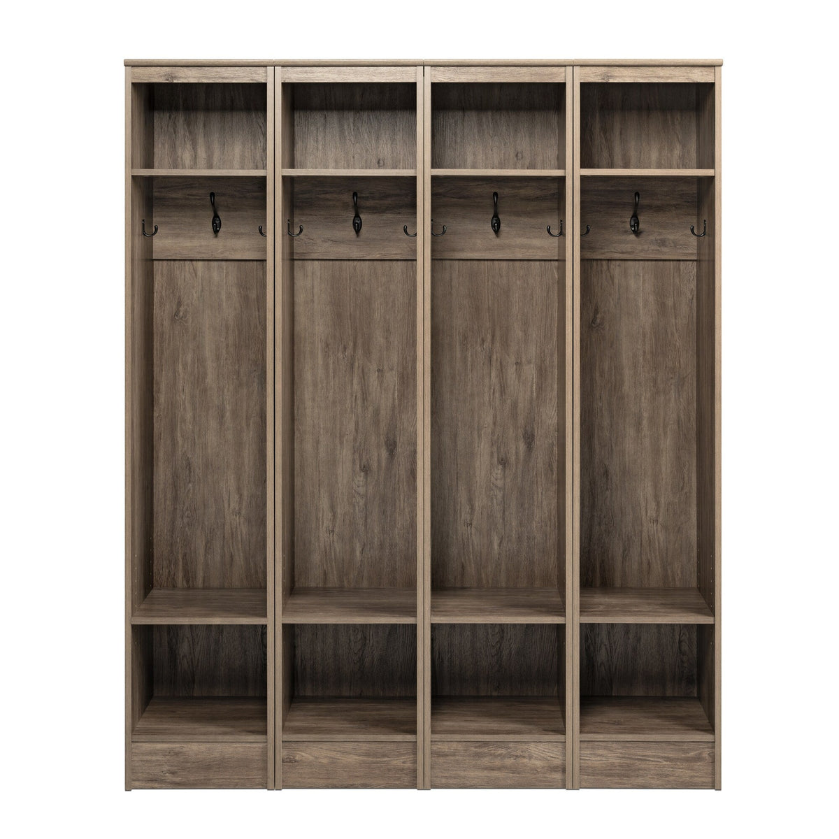Prepac Entryway Modern 59-in Drifted Gray Composite Hall Tree