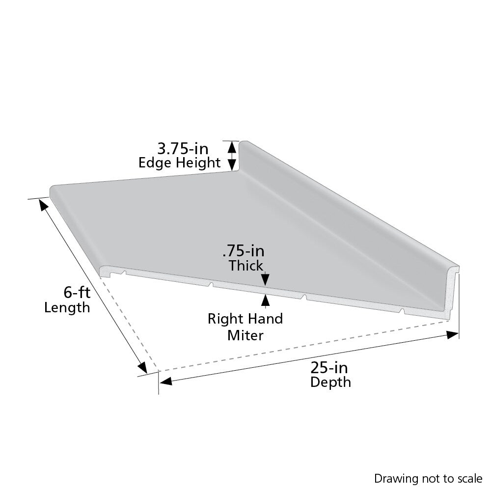 VT Dimensions Wilsonart 6-ft x 25.25-in Kalahari Topaz Matte Right-Hand Miter-Cut Laminate Kitchen Countertop with Integrated Backsplash, 4588-60