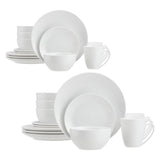 StyleWell 32-Piece White Ceramic Coupe Dinnerware Set (Service for 8)